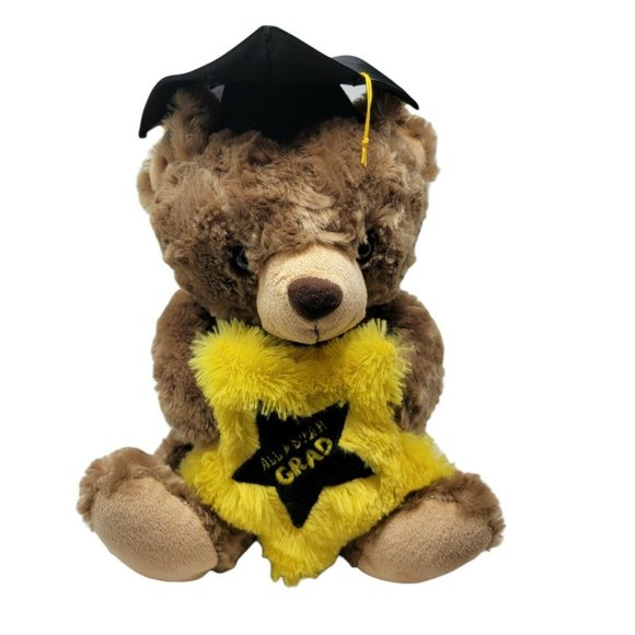 Dan Dee All-Star Grad 13” Sitting Plush Brown Teddy Bear Graduation Senior - Picture 1 of 4